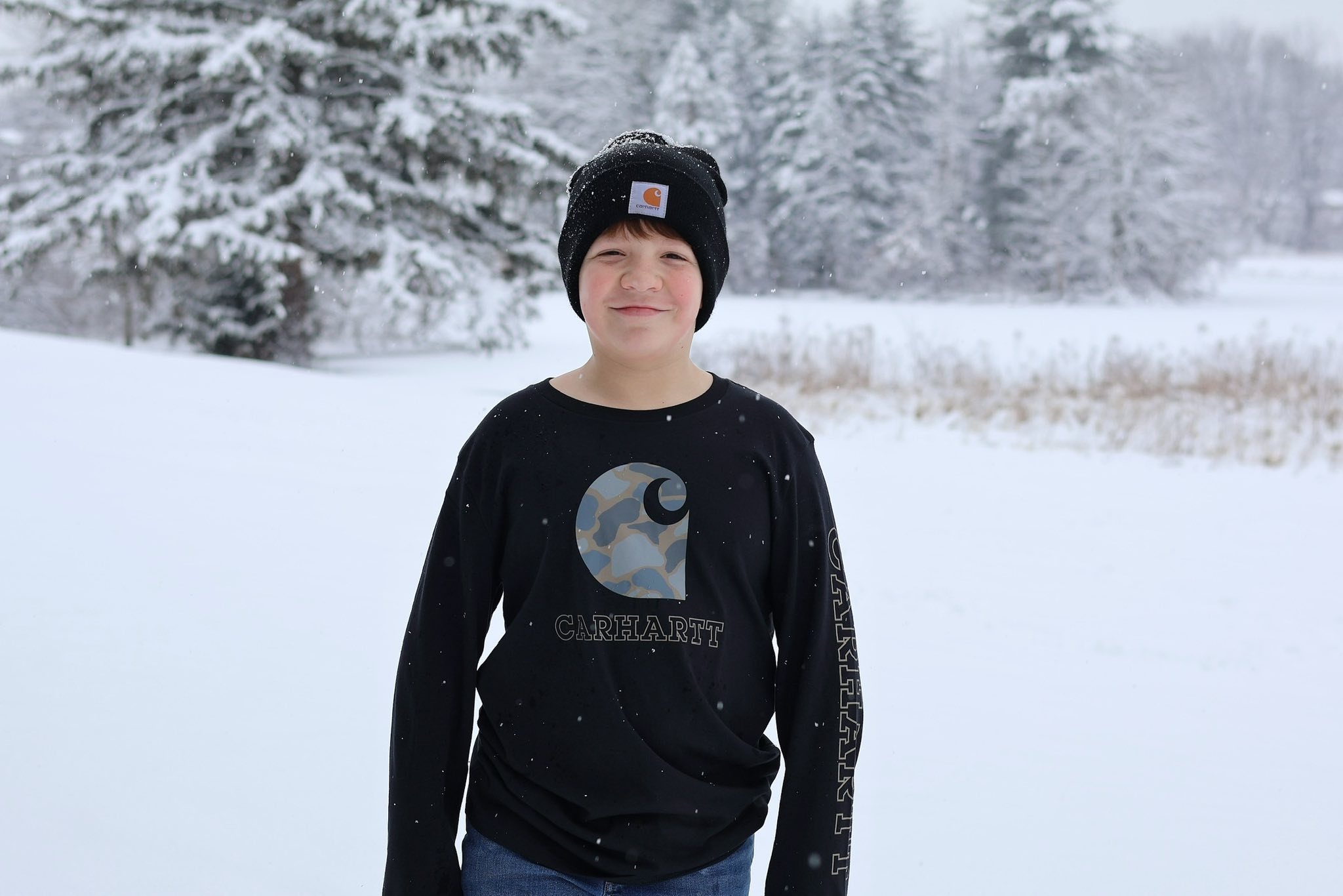 Boy portrait in the snow